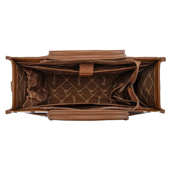 Wrangler Carry-All Large Tote Work Tote /Crossbody - Cow-Brown NWT - Picture 5 of 8